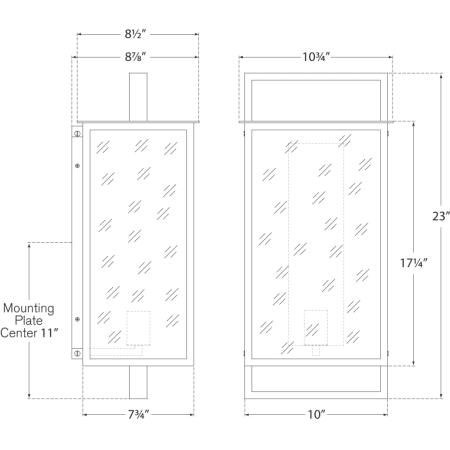 A large image of the Visual Comfort S 2192-CG S 2192-CG Line Drawing