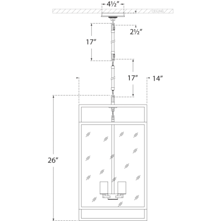 A large image of the Visual Comfort S 5192-CG S 5192 Line Drawing