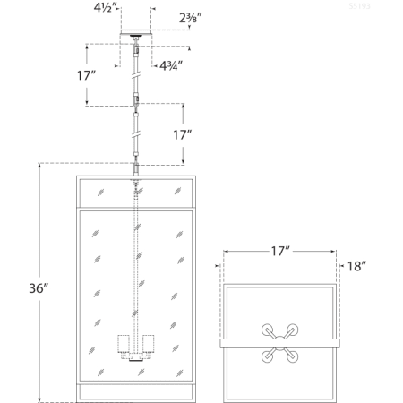 A large image of the Visual Comfort S 5193 S 5193 Line Drawing