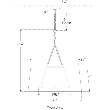 A large image of the Visual Comfort S5401 S5401 Line Drawing