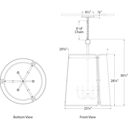 A large image of the Visual Comfort S5646 S5646 Line Drawing