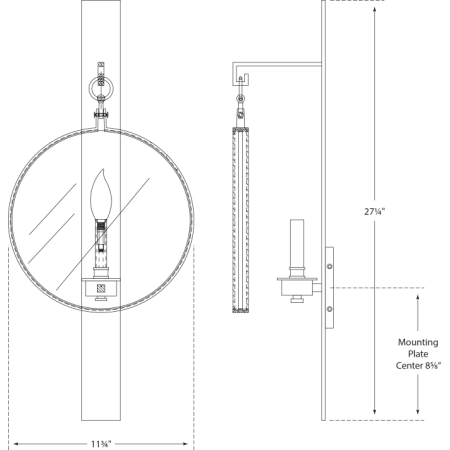 A large image of the Visual Comfort SK2002 SK2002 Line Drawing