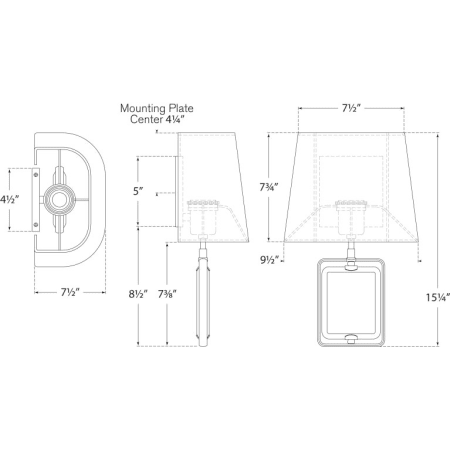 A large image of the Visual Comfort SK2030 SK2030 Line Drawing