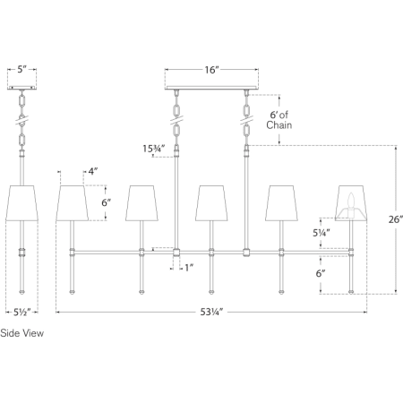 A large image of the Visual Comfort SK5055 SK5055 Line Drawing