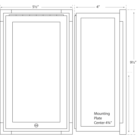 A large image of the Visual Comfort TOB2003 TOB2003 Line Drawing