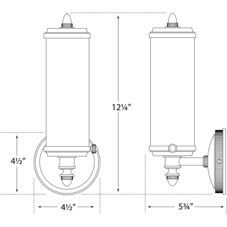 A large image of the Visual Comfort TOB2206WG TOB2206 Line Drawing