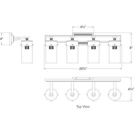 A large image of the Visual Comfort TOB2316 TOB2316 Line Drawing