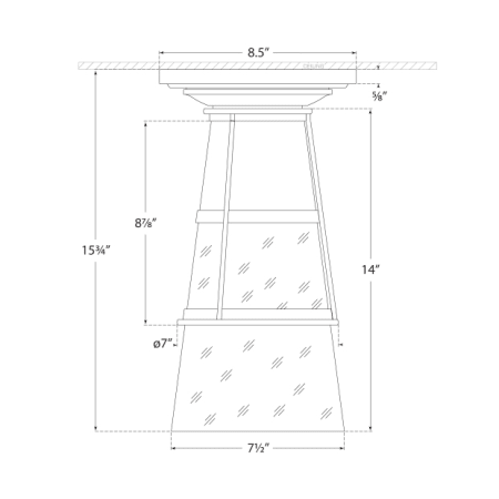 A large image of the Visual Comfort TOB4752 TOB4752 Line Drawing