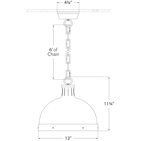 A large image of the Visual Comfort TOB5069 TOB5069 Line Drawing