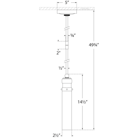 A large image of the Visual Comfort TOB5187 TOB5187 Line Drawing