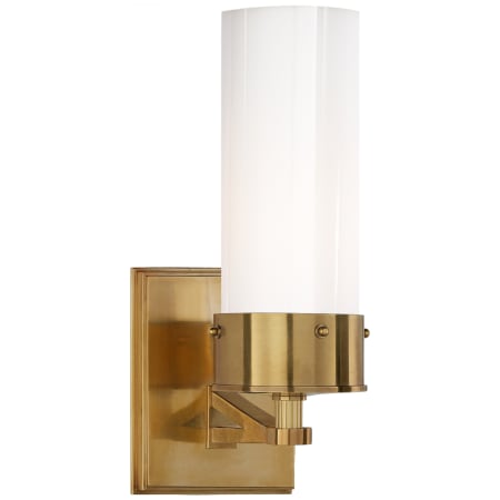 A large image of the Visual Comfort TOB2314 Hand Rubbed Antique Brass / White Glass