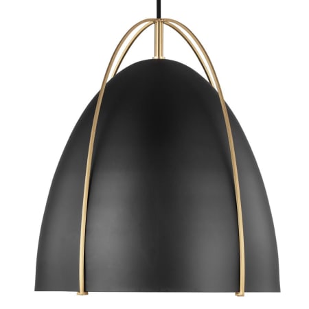 A large image of the Visual Comfort 6551701 Satin Brass / Black