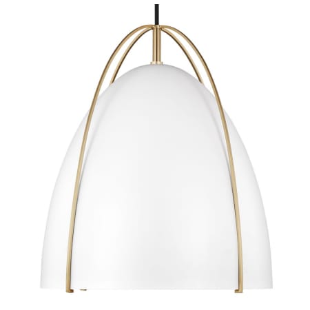 A large image of the Visual Comfort 6551701 Satin Brass / White