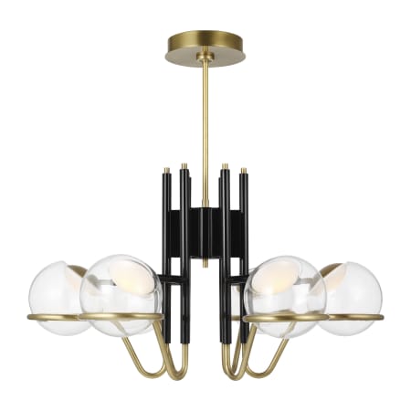 A large image of the Visual Comfort 700CRBY6-LED927-277 Black / Natural Brass