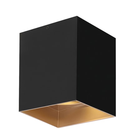 A large image of the Visual Comfort 700FMEXO6-LED927 Matte Black / Gold Haze Trim / 20 Beam Spread