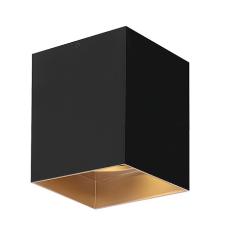 A large image of the Visual Comfort 700FMEXO6-LED930 Matte Black / Gold Haze Trim / 40 Beam Spread