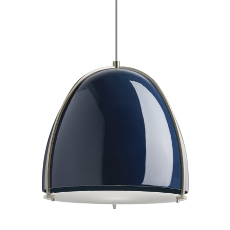 A large image of the Visual Comfort 700TDPRVP Blue Shade with Satin Nickel Finish