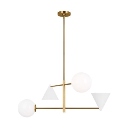 A large image of the Visual Comfort AEC1104 Matte White / Burnished Brass