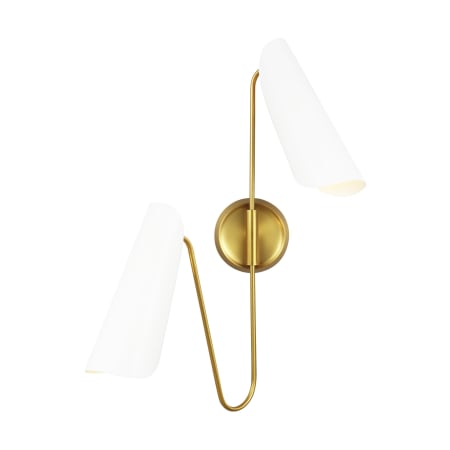A large image of the Visual Comfort AEW1002 Burnished Brass / Matte White
