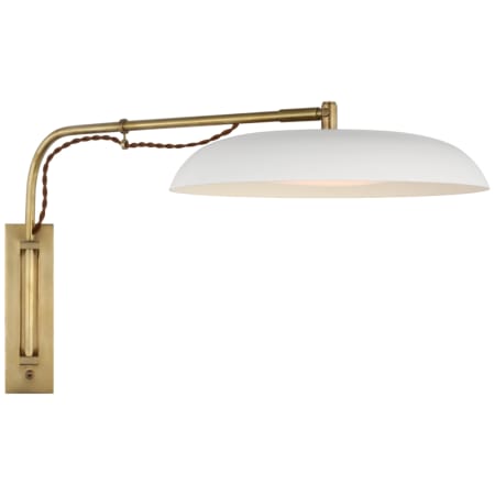 A large image of the Visual Comfort AL 2040-WG Hand-Rubbed Antique Brass / White