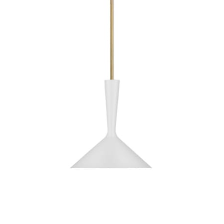 A large image of the Visual Comfort ARN 5540 Matte White / Hand-Rubbed Antique Brass