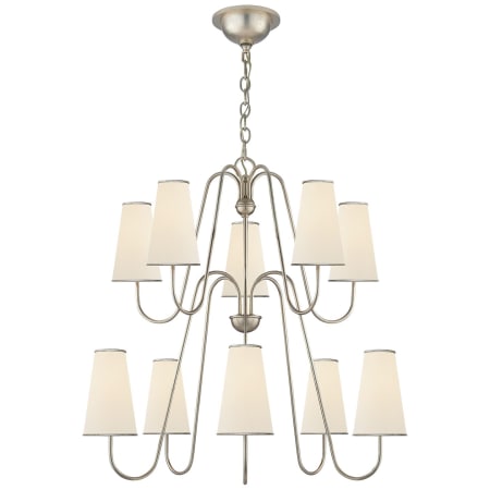 Visual Comfort Arn 5052bsl L Burnished Silver Leaf Montreuil 34 Chandelier With Linen Shades By Aerin Lightingshowplace Com Visual Comfort Arn 5052bsl L Burnished, Visual Comfort Chandelier With Shades