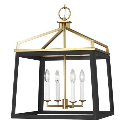 A large image of the Visual Comfort CC1554 Midnight Black / Burnished Brass