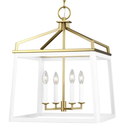 A large image of the Visual Comfort CC1554 Matte White / Burnished Brass