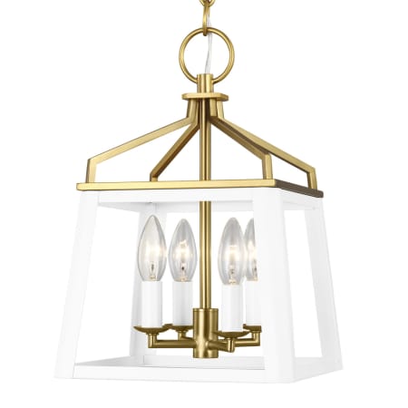 A large image of the Visual Comfort CC1574 Matte White / Burnished Brass