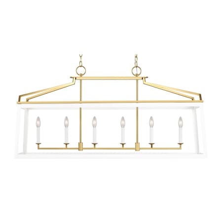 A large image of the Visual Comfort CC1586 Matte White / Burnished Brass