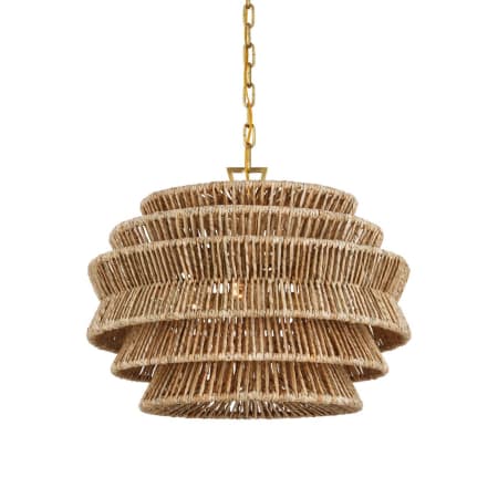 A large image of the Visual Comfort CHC 5015 Antique-Burnished Brass / Natural Abaca