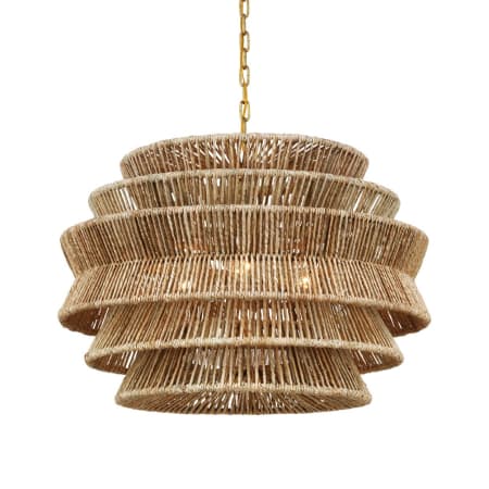 A large image of the Visual Comfort CHC 5016 Antique-Burnished Brass / Natural Abaca