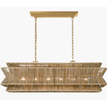 A large image of the Visual Comfort CHC5025 Antique Burnished Brass / Natural Abaca