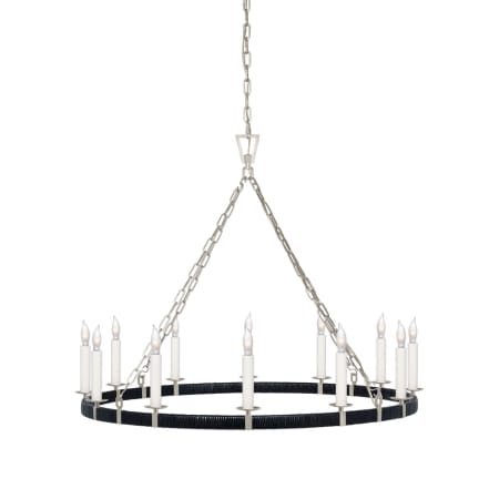 A large image of the Visual Comfort CHC 5873 Polished Nickel / Black Rattan