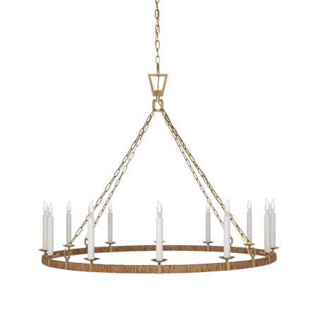 A large image of the Visual Comfort CHC 5874 Antique-Burnished Brass / Natural Rattan