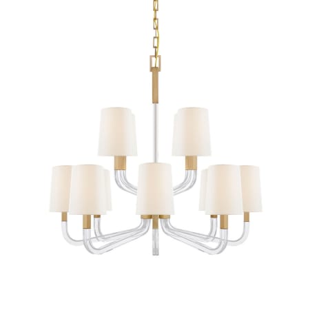 A large image of the Visual Comfort CHC 5903-L Antique-Burnished Brass / Crystal