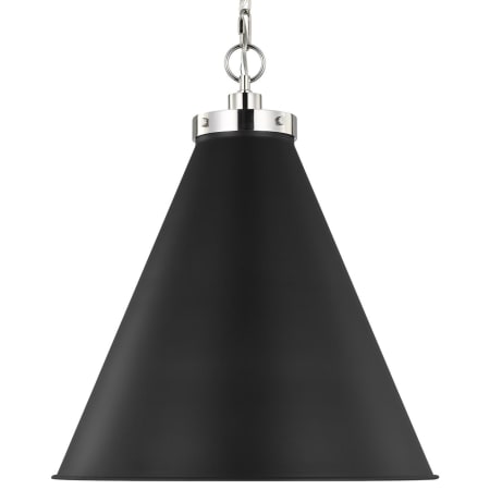 A large image of the Visual Comfort CP1281 Midnight Black / Polished Nickel