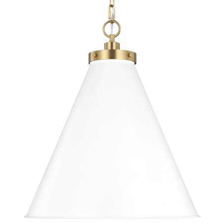 A large image of the Visual Comfort CP1281 Matte White / Burnished Brass
