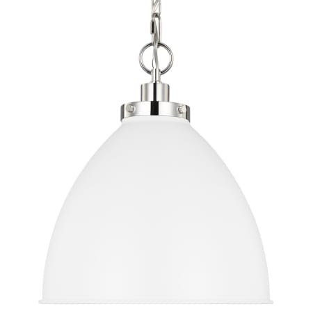 A large image of the Visual Comfort CP1291 Matte White / Polished Nickel