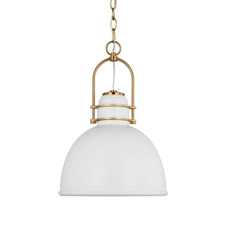A large image of the Visual Comfort CP1411 Matte White / Burnished Brass