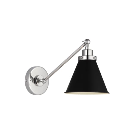 A large image of the Visual Comfort CW1121 Midnight Black / Polished Nickel