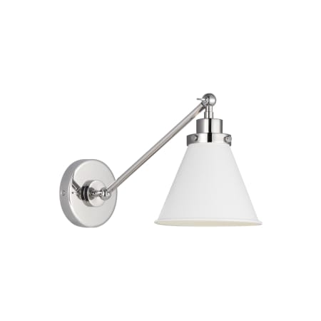 A large image of the Visual Comfort CW1121 Matte White / Polished Nickel