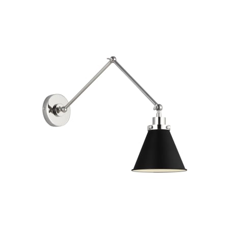 A large image of the Visual Comfort CW1151 Midnight Black / Polished Nickel