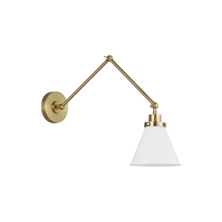 A large image of the Visual Comfort CW1151 Matte White / Burnished Brass