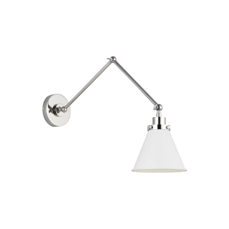 A large image of the Visual Comfort CW1151 Matte White / Polished Nickel
