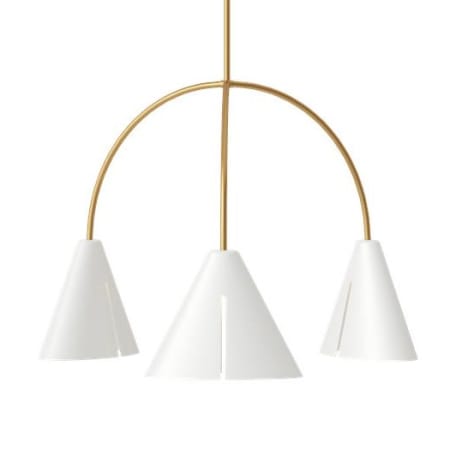 A large image of the Visual Comfort KC1113-L1 Matte White / Burnished Brass