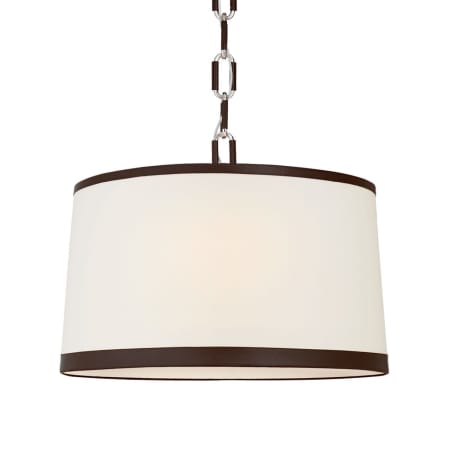 A large image of the Visual Comfort RL 5534-L/CHC Polished Nickel / Chocolate Leather