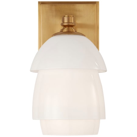 A large image of the Visual Comfort TOB2111 Hand-Rubbed Antique Brass / White Shade