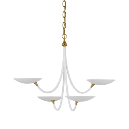 A large image of the Visual Comfort TOB 5780 Matte White / Hand-Rubbed Antique Brass