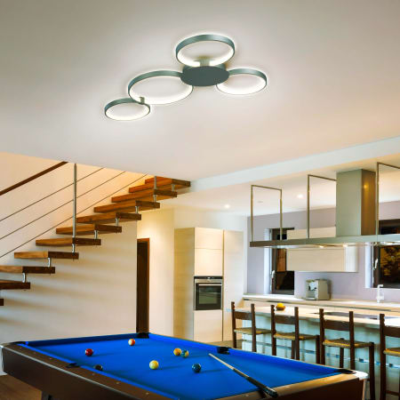 Vonn Vmcf41500al Silver Capella 4 Light 43 Wide Integrated Led Semi Flush Ceiling Fixture Lightingshowplace Com Vonn Vmcf41500al Silver Capella 4 Light, How Far Should A Light Be Above Pool Table